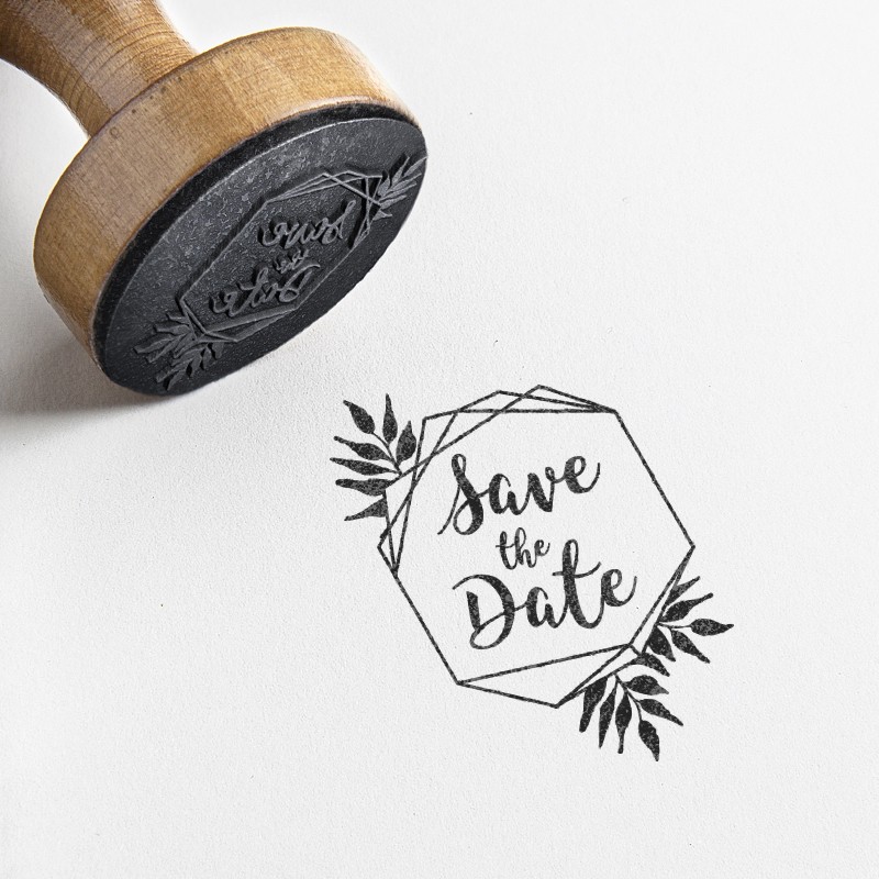 Hexa Save the date - Tampons de mariage personnalisés - Poppiz Fab